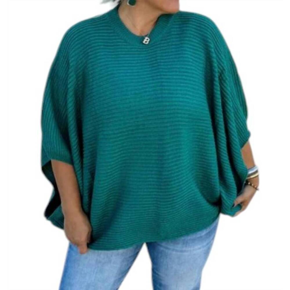 NEW BLAKELY meg pullover poncho in teal